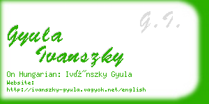 gyula ivanszky business card